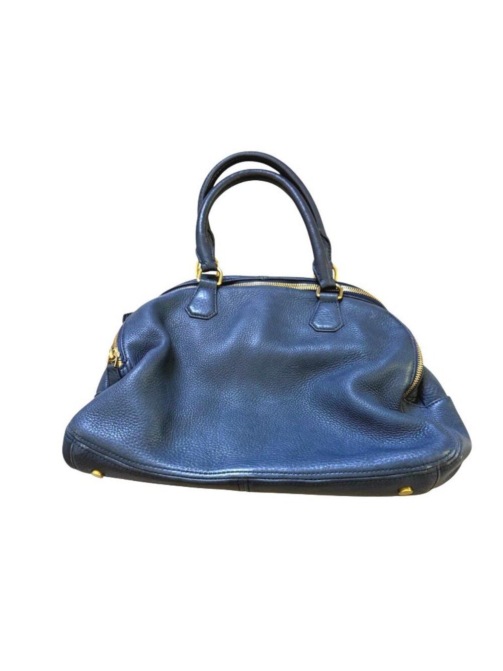 J.Crew Women's Satchel Handbag Biennial Blue Leather Minimalist Preppy Classic